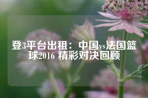 登3平台出租：中国vs法国篮球2016 精彩对决回顾-第1张图片-皇冠信用盘出租